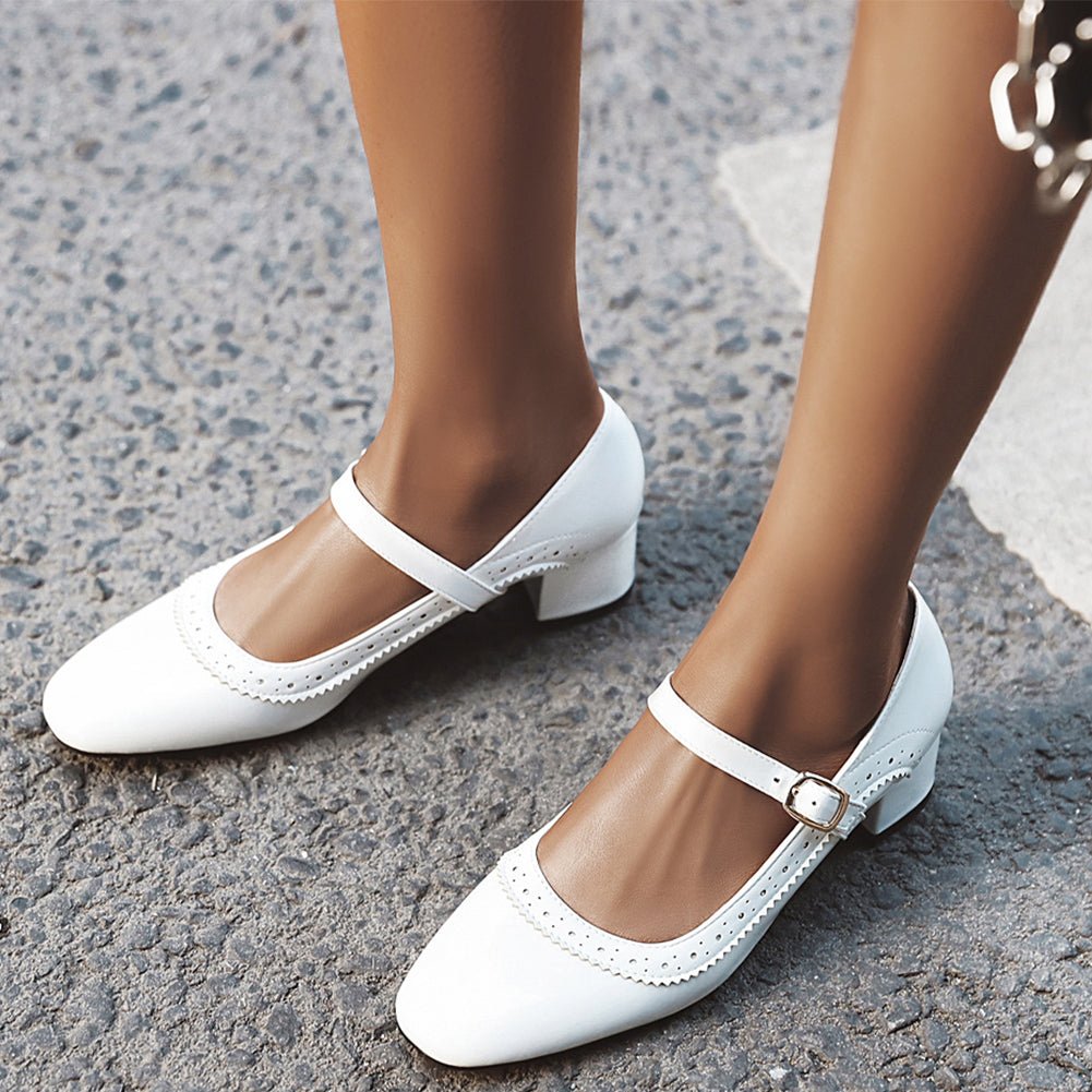 Chaussures Rétro Années 50 Blanc - Louise Vintage