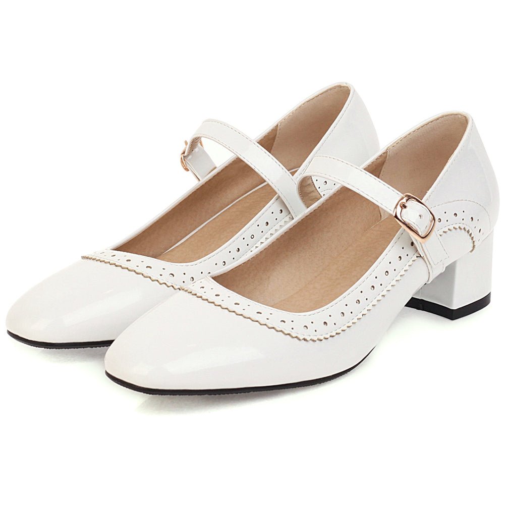 Chaussures Rétro Années 50 Blanc - Louise Vintage