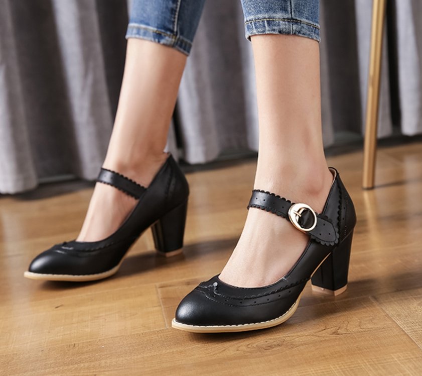 Chaussures Rétro Années 50 Noir - Louise Vintage