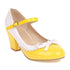 Chaussures Rétro Pin-Up Blanc Jaune - Louise Vintage