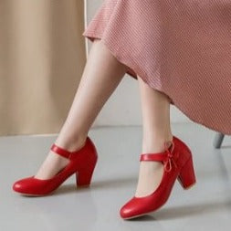 Chaussures Rétro Pin-Up Jaune Bleu - Louise Vintage