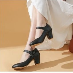 Chaussures Rétro Pin-Up Noir Bleu - Louise Vintage