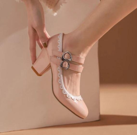 Chaussures Rockabilly Vintage Rose - Louise Vintage