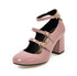 Chaussures Vintage à Brides en Cuir Rose - Louise Vintage
