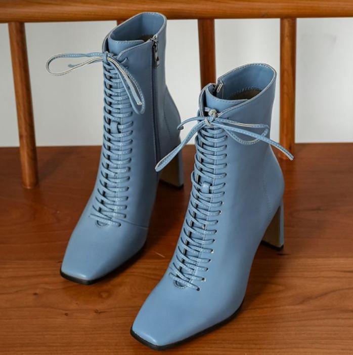 Chaussures Vintage Bottines Talons Bleu - Louise Vintage