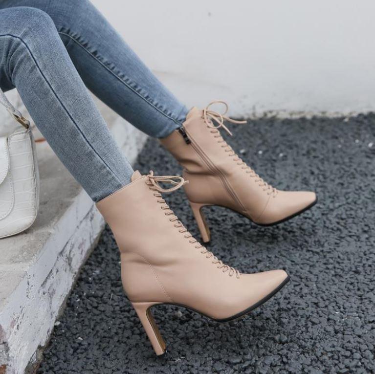 Chaussures Vintage Bottines Talons Ivoire - Louise Vintage