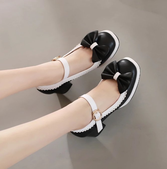 Chaussures Vintage Cuir Style Mary Jane Noir - Louise Vintage