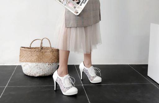 Chaussures Vintage Dentelle Blanc - Louise Vintage