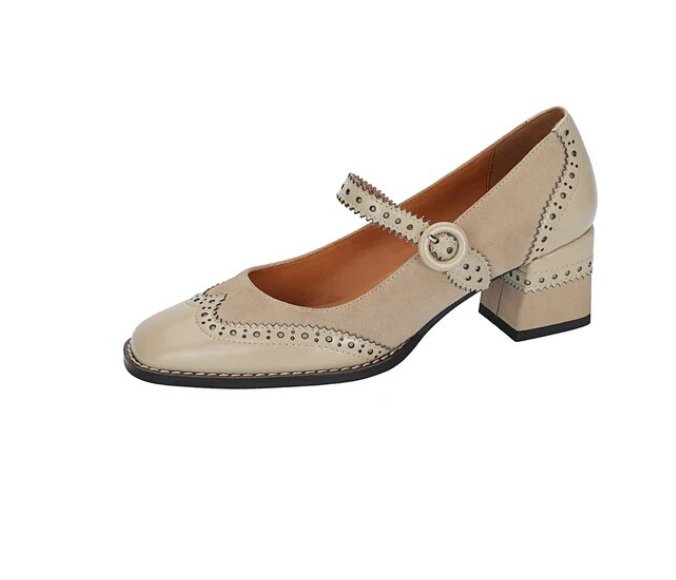 Chaussures Vintage Femme Année 40 Ivoire - Louise Vintage