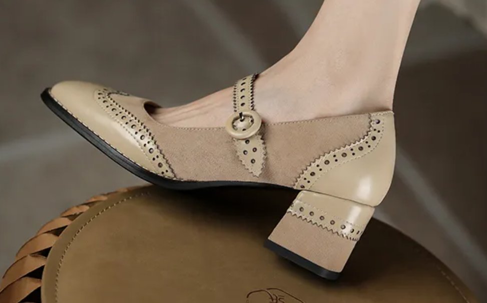 Chaussures Vintage Femme Année 40 Ivoire - Louise Vintage