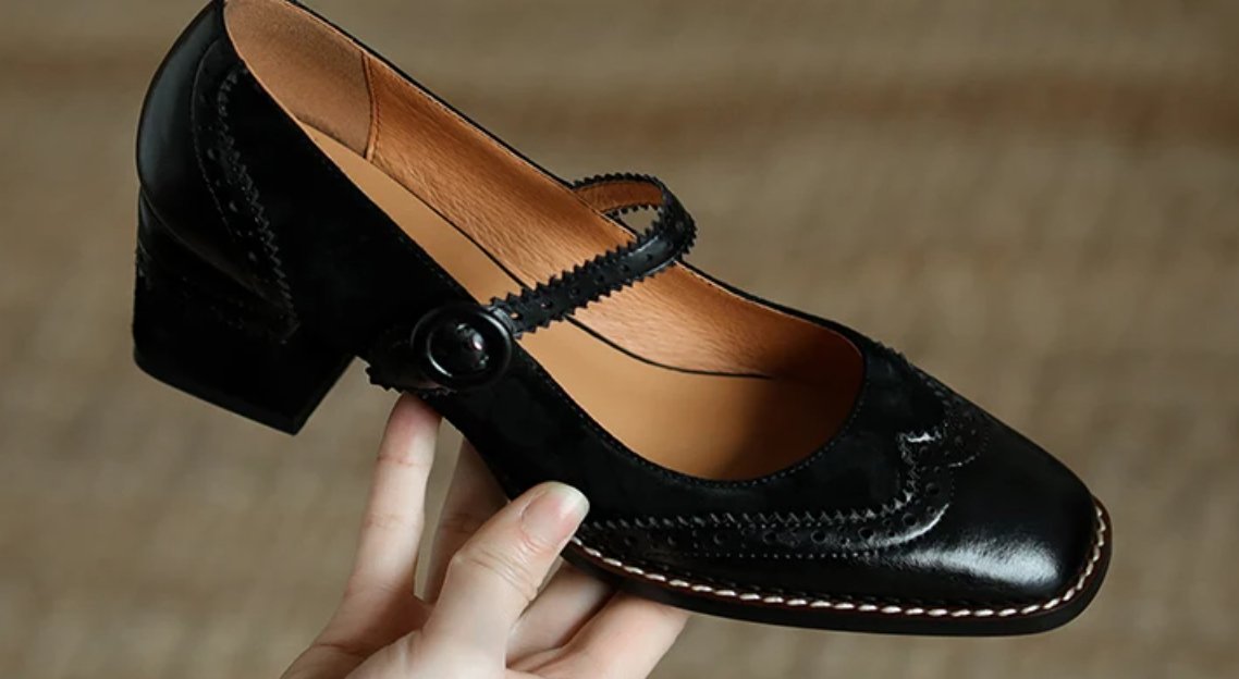 Chaussures Vintage Femme Année 40 Noir - Louise Vintage