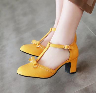 Chaussures Vintage Femme Jaune - Louise Vintage