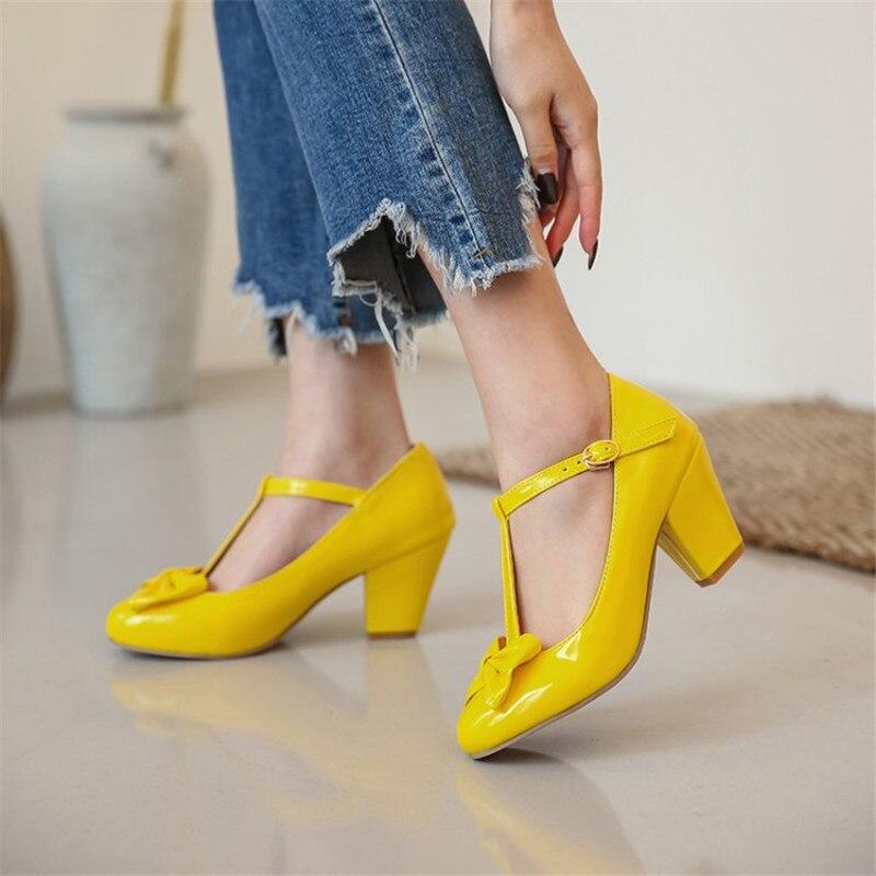 Chaussures Vintage Femme Noeud Jaune - Louise Vintage