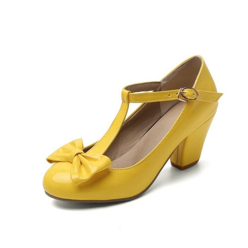Chaussures Vintage Femme Noeud Jaune - Louise Vintage