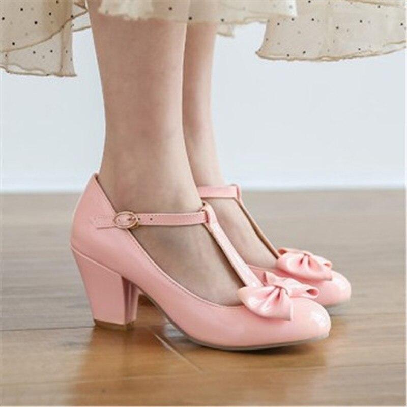 Chaussures Vintage Femme Noeud Rose - Louise Vintage