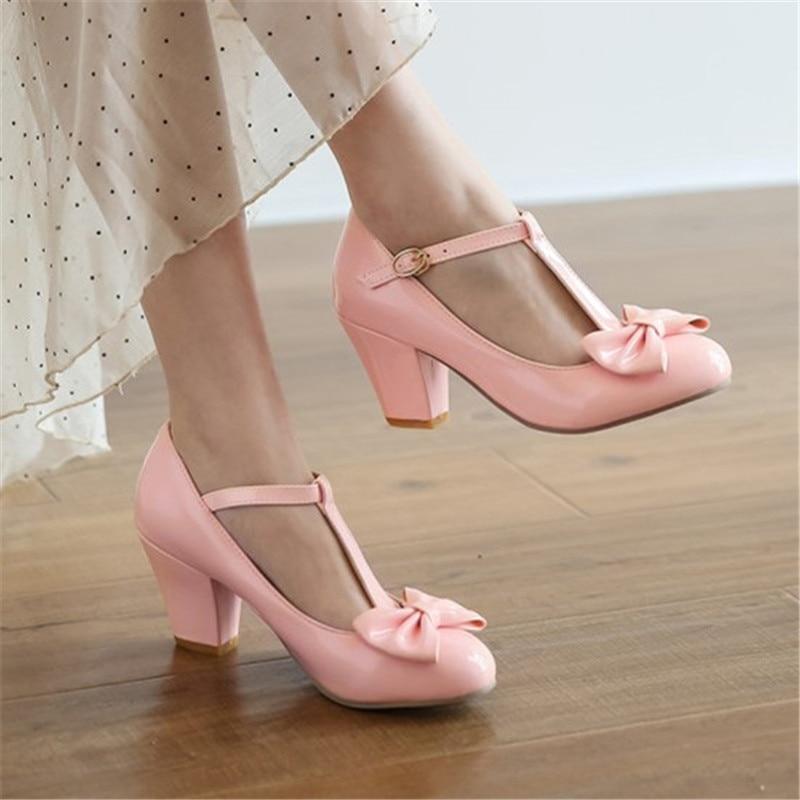 Chaussures Vintage Femme Noeud Rose - Louise Vintage