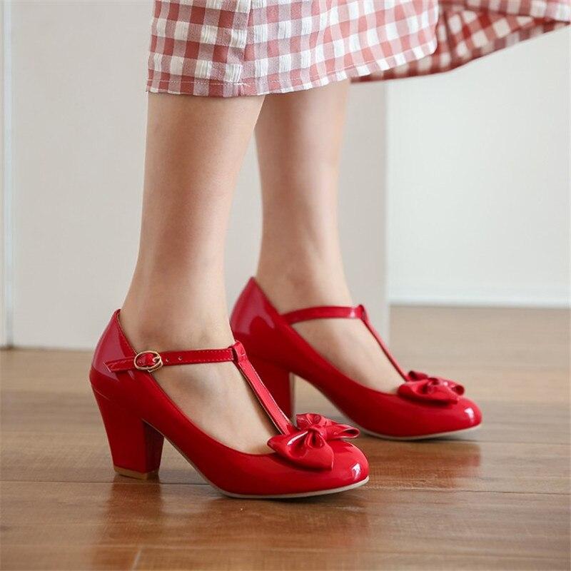 Chaussures Vintage Femme Noeud Rouge - Louise Vintage
