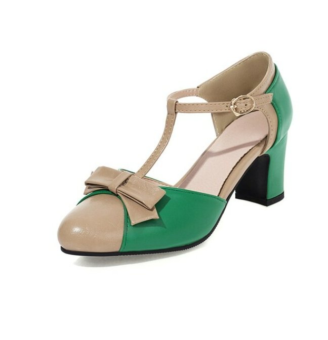 Chaussures Vintage Petit Talon Vert - Louise Vintage