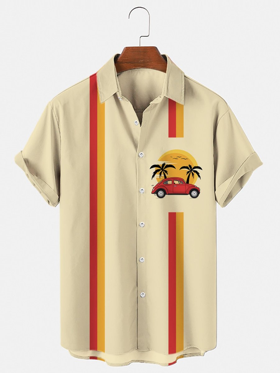 Chemise Hawaienne Jaune Homme - Louise Vintage