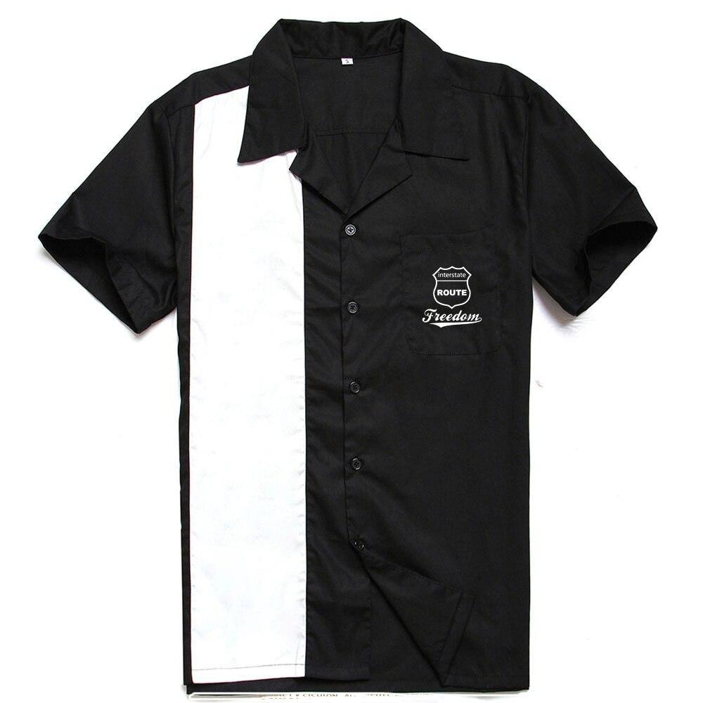 Chemise Vintage Rockabilly Bowling Route - Louise Vintage