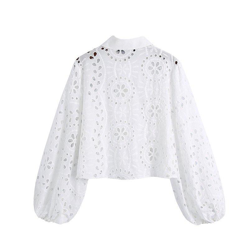 Chemisier Blanc Vintage Manches Bouffantes - Louise Vintage