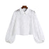 Chemisier Blanc Vintage Manches Bouffantes - Louise Vintage