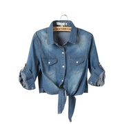 Chemisier Jeans Usé Vintage Grande Taille