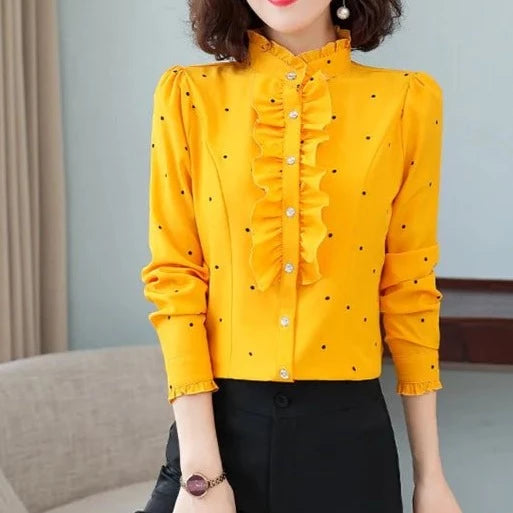 Chemisier Vintage Femme Epoque Jaune - Louise Vintage