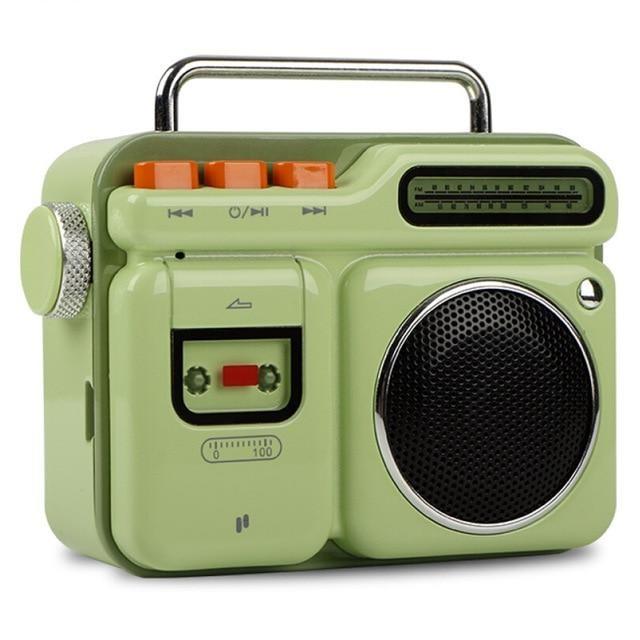 Enceinte Vintage<br> mini Radio K7 Vert Clair - Louise Vintage