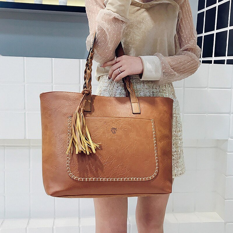 Grand Sac Vintage Pas Cher Camel - Louise Vintage