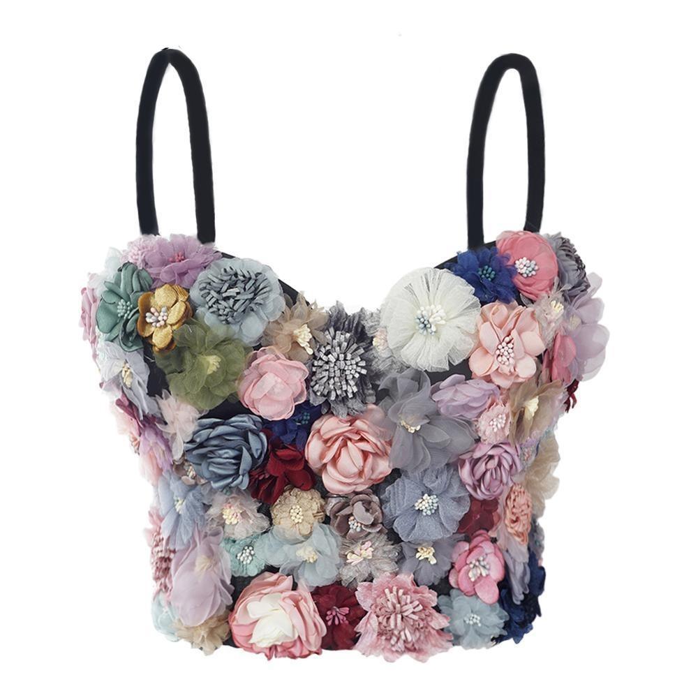 Haut Vintage Bustier Bouquet de Fleurs - Louise Vintage