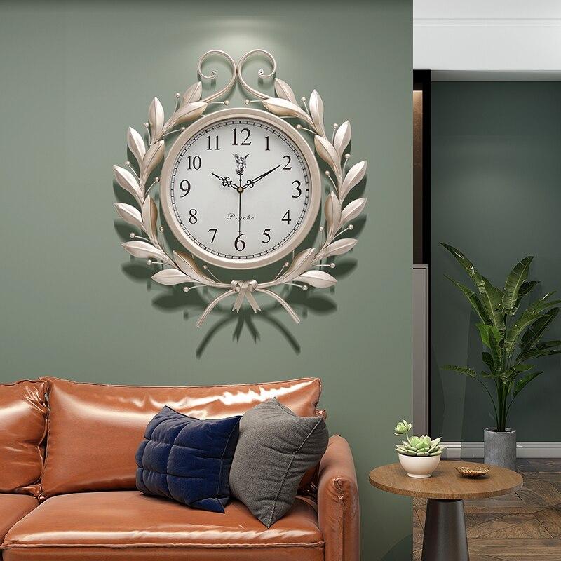 Horloge Murale Vintage 50 Cm Métal Beige - Louise Vintage