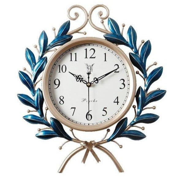 Horloge Murale Vintage 50 Cm Métal Bleu - Louise Vintage
