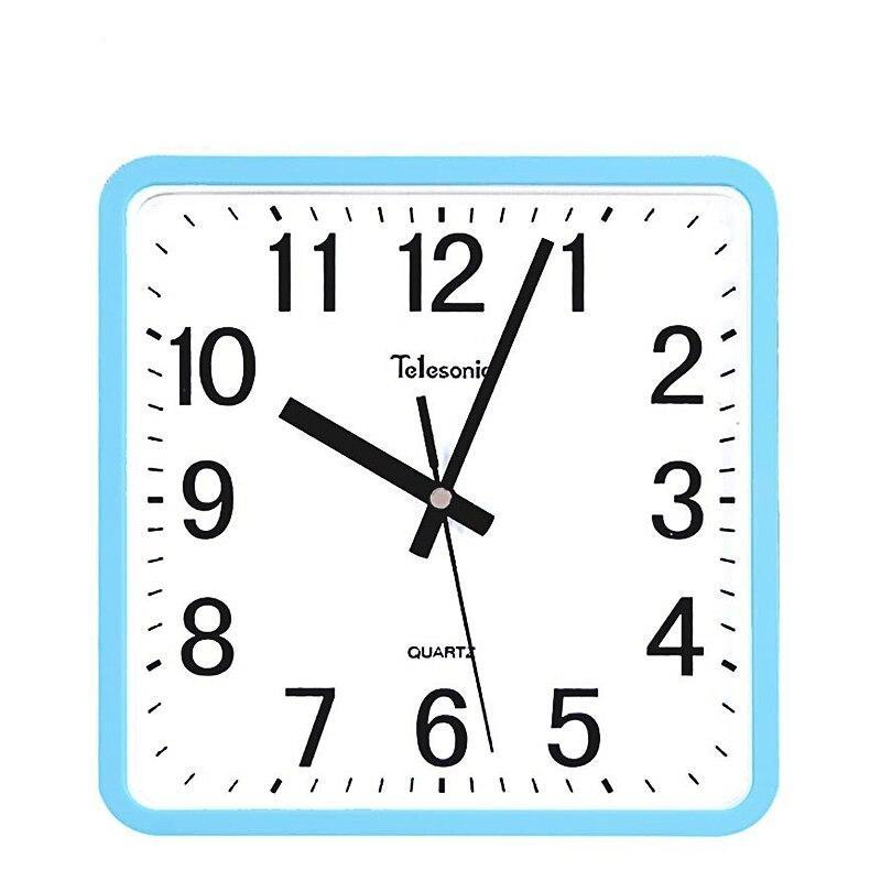 Horloge Murale Vintage Carrée Bleue Silencieuse - Louise Vintage