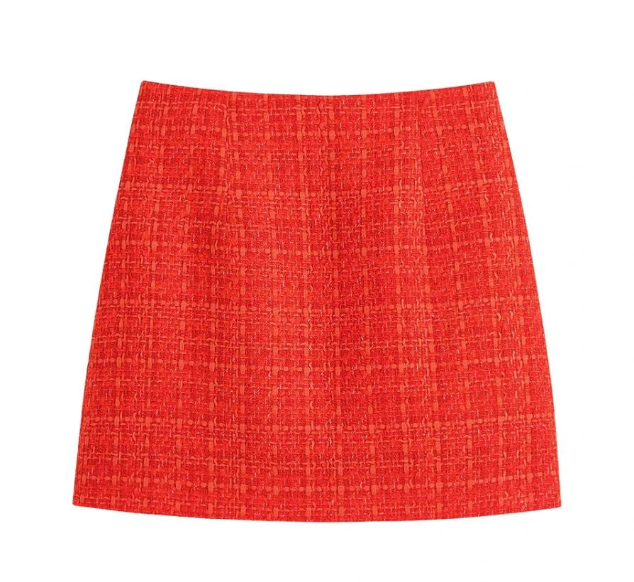 Jupe à Carreaux Rouge Vintage - Louise Vintage