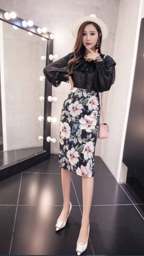 Jupe Crayon Vintage Printemps - Louise Vintage