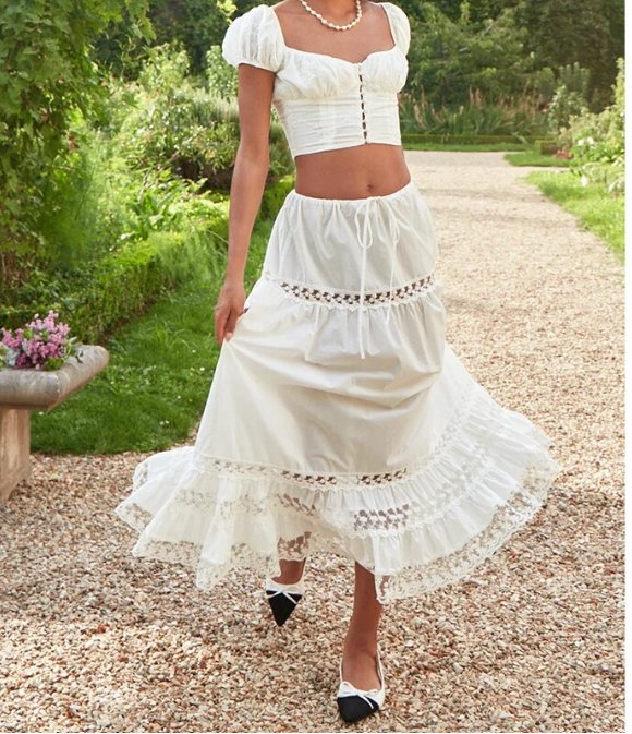 Jupe Longue Dentelle Vintage - Louise Vintage