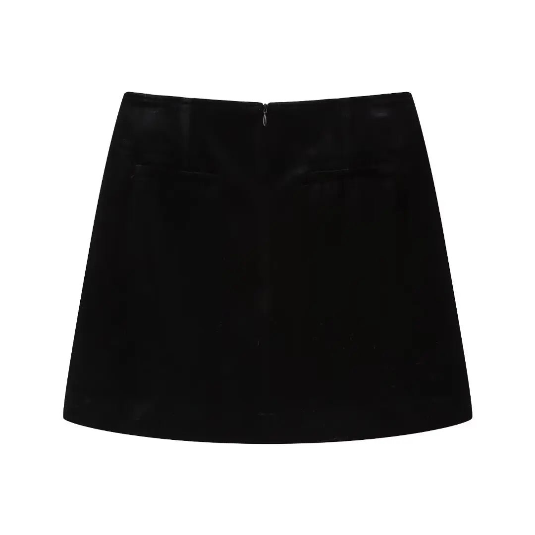 Jupe Velours Vintage Noire - Louise Vintage