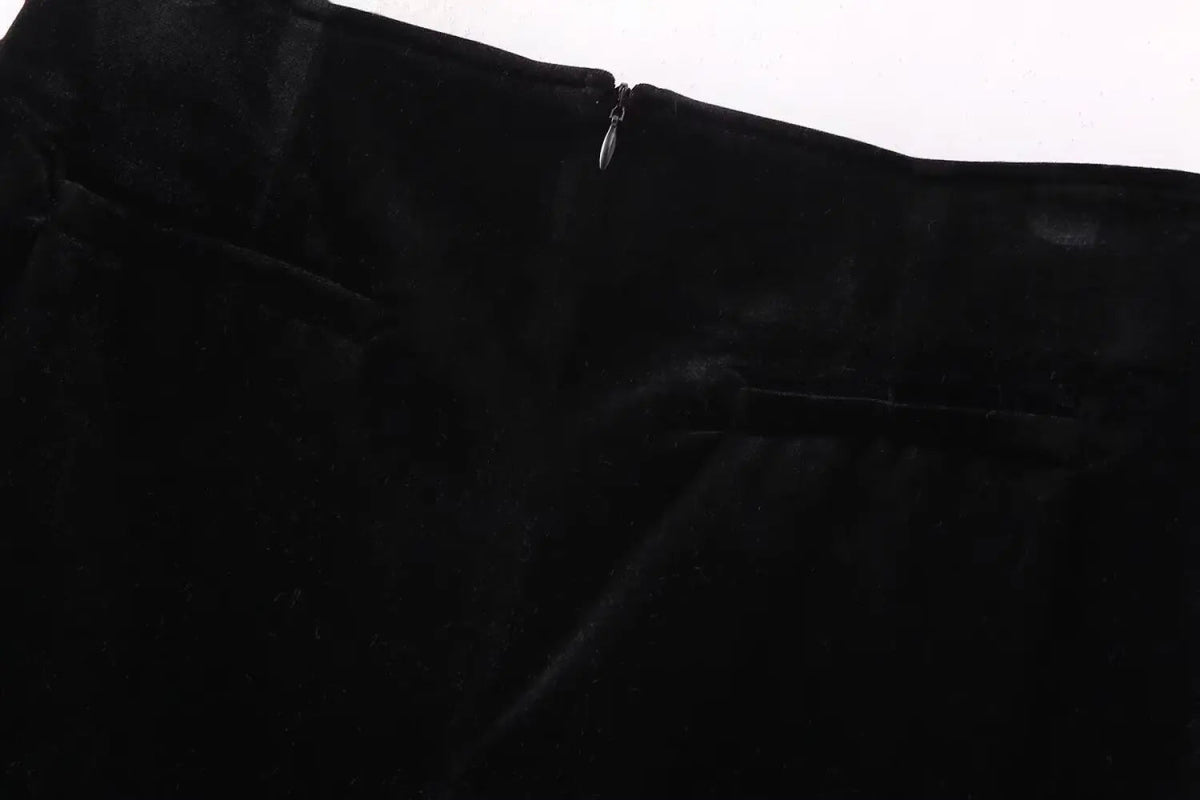 Jupe Velours Vintage Noire - Louise Vintage