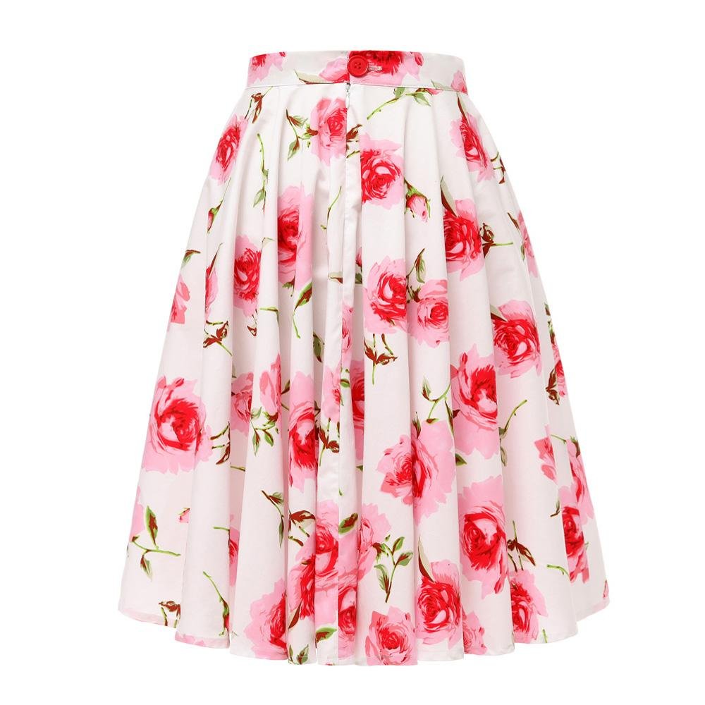 Jupe Vintage Beige Roses - Louise Vintage