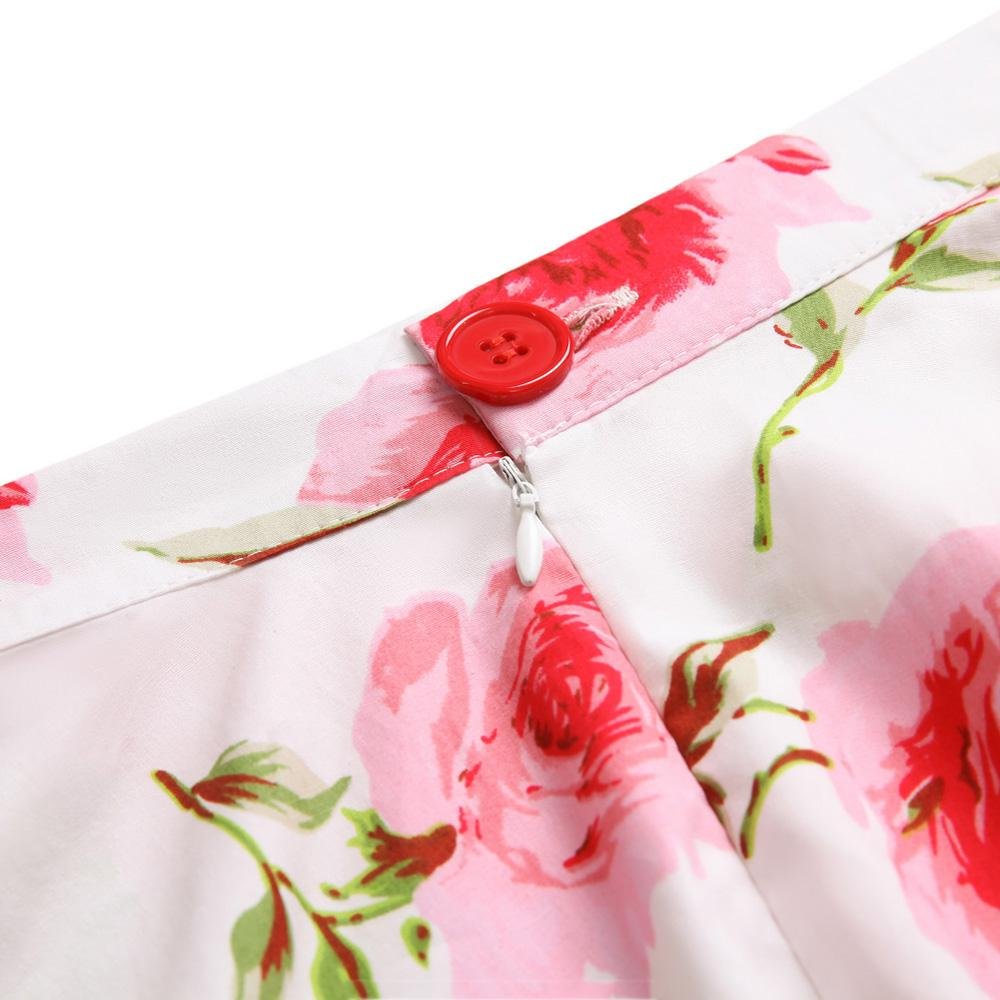 Jupe Vintage Beige Roses - Louise Vintage