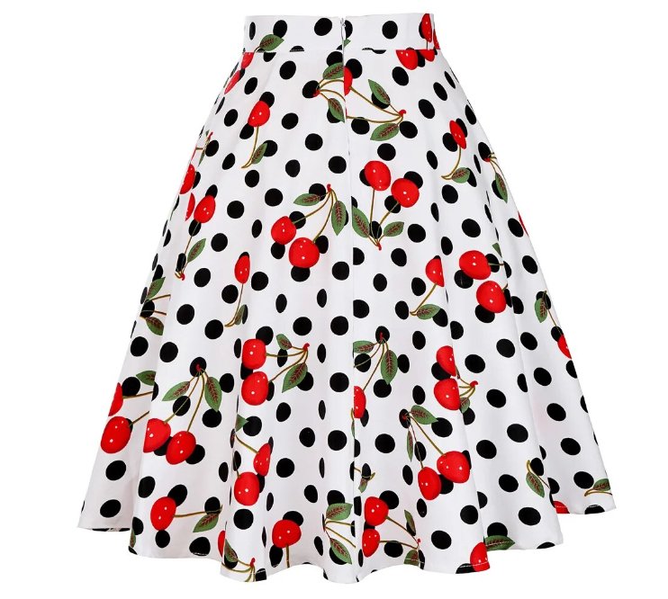 Jupe Vintage Blanc Cerises - Louise Vintage