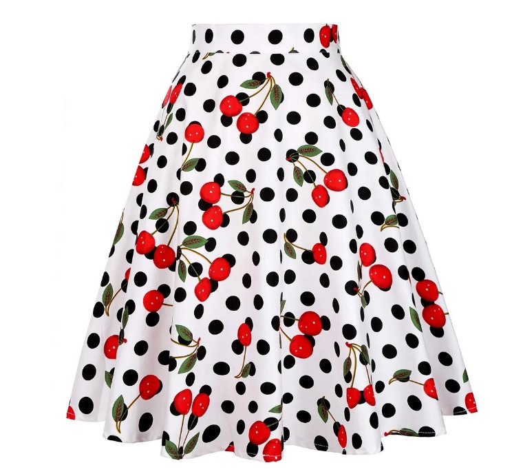 Jupe Vintage Blanc Cerises - Louise Vintage