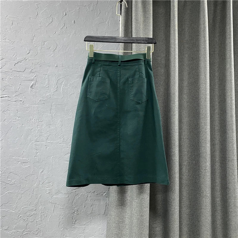Jupe Vintage Bouton Verte - Louise Vintage