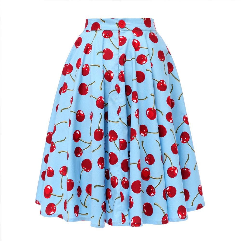 Jupe Vintage Ciel Cerises - Louise Vintage