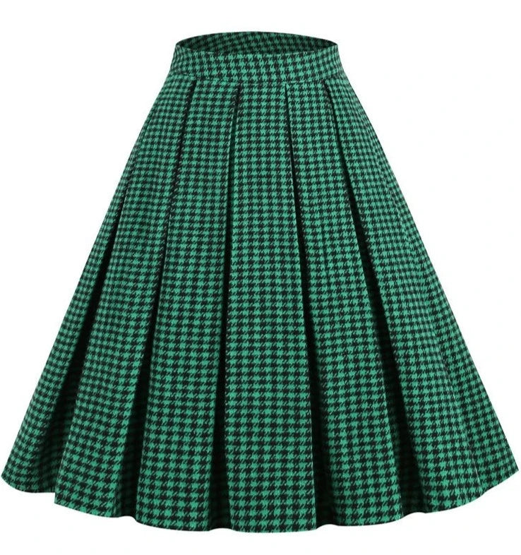 Jupe Vintage Carreaux Verte