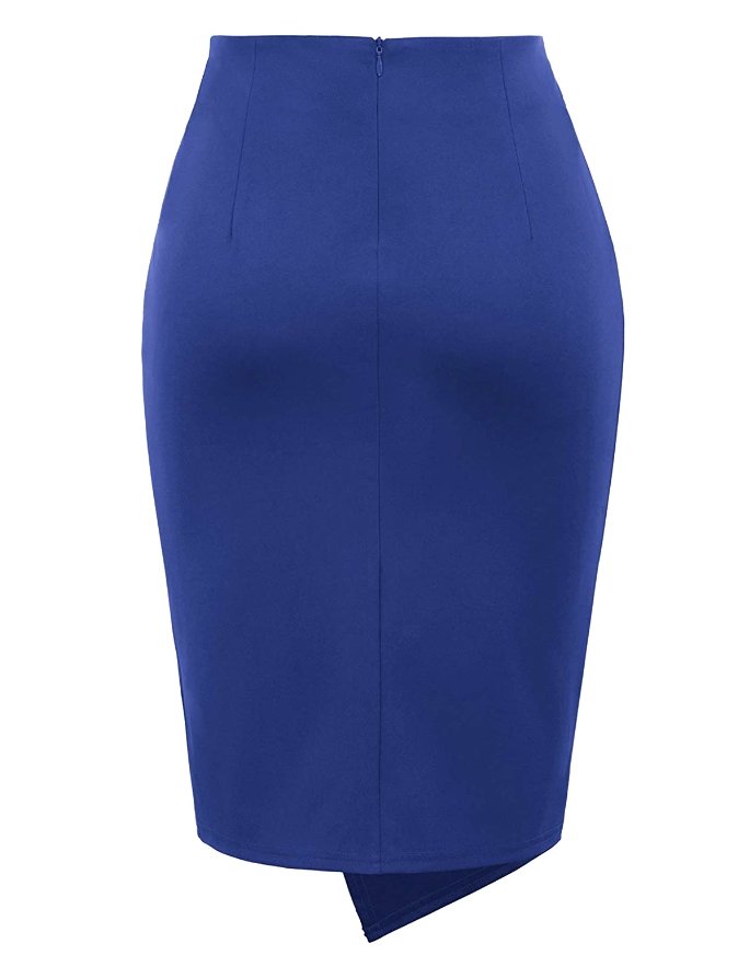 Jupe Vintage Crayon Taille Haute Marine - Louise Vintage