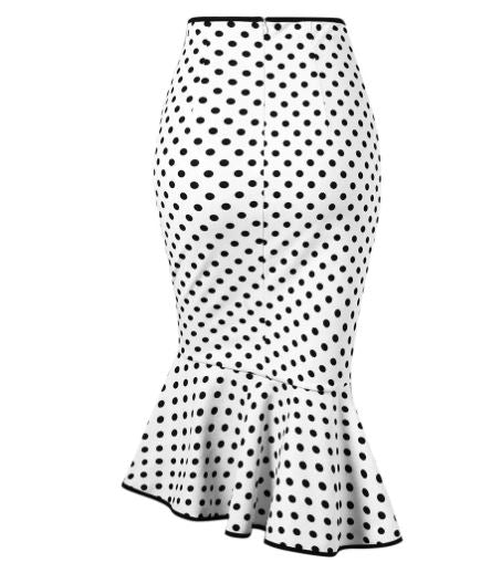 Jupe Vintage Crayon Taille Haute Pois - Louise Vintage