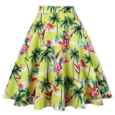 Jupe Vintage Flamants Jaune - Louise Vintage
