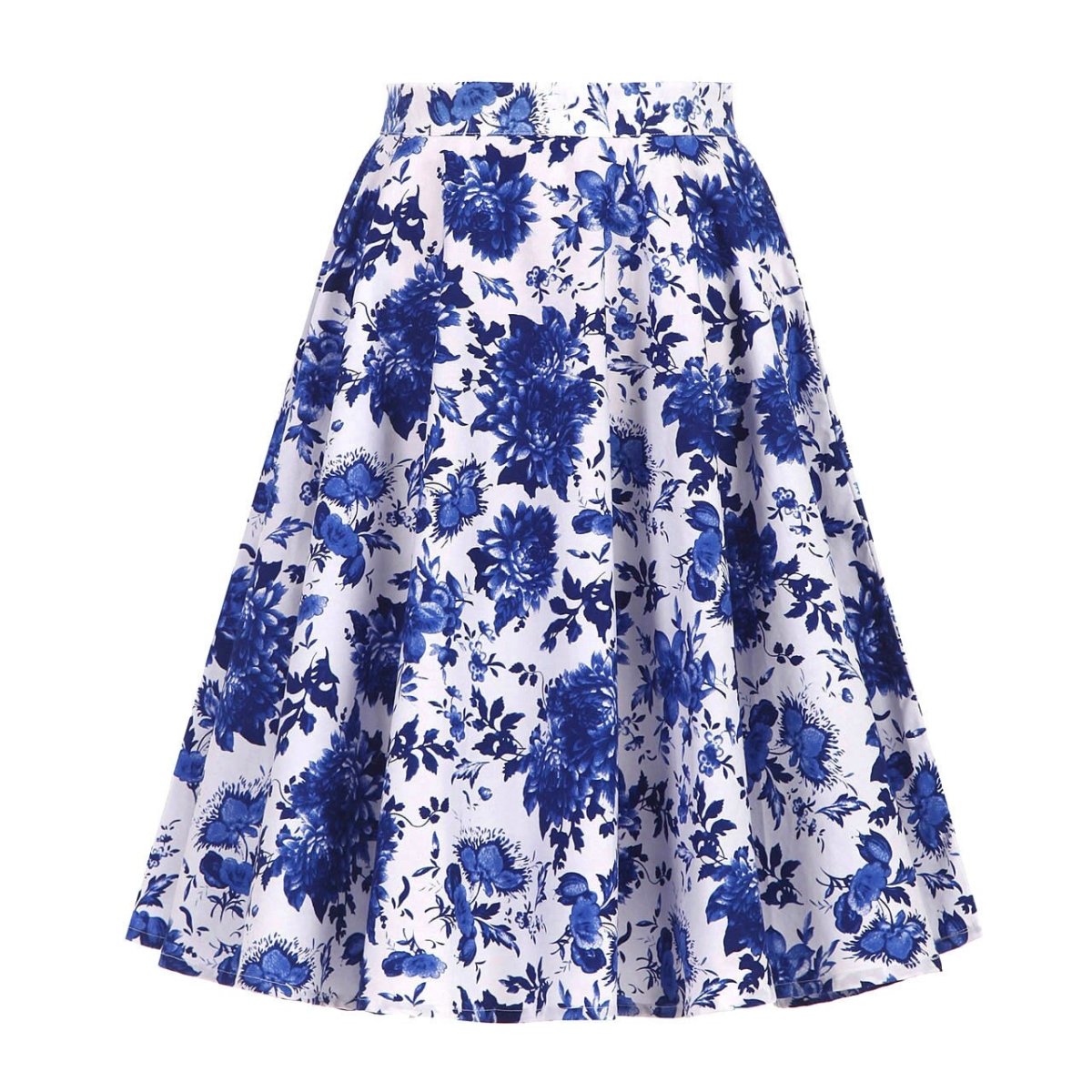 Jupe Vintage Fleurs Bleues - Louise Vintage